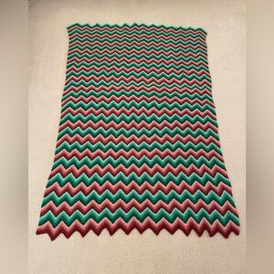 Hand Crocheted Zig Zag Afghan